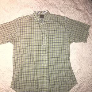 THOMAS DEAN Button Down Short Sleeve Shirt Large